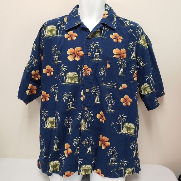 J.G. Hook Mens Tiki Hut Hawaiian Shirt Size XL - Picture 1 of 6